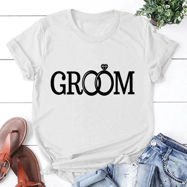 Couple's Wedding T-Shirt – Bride & Groom Design Couples Tshirts Luxurious Weddings