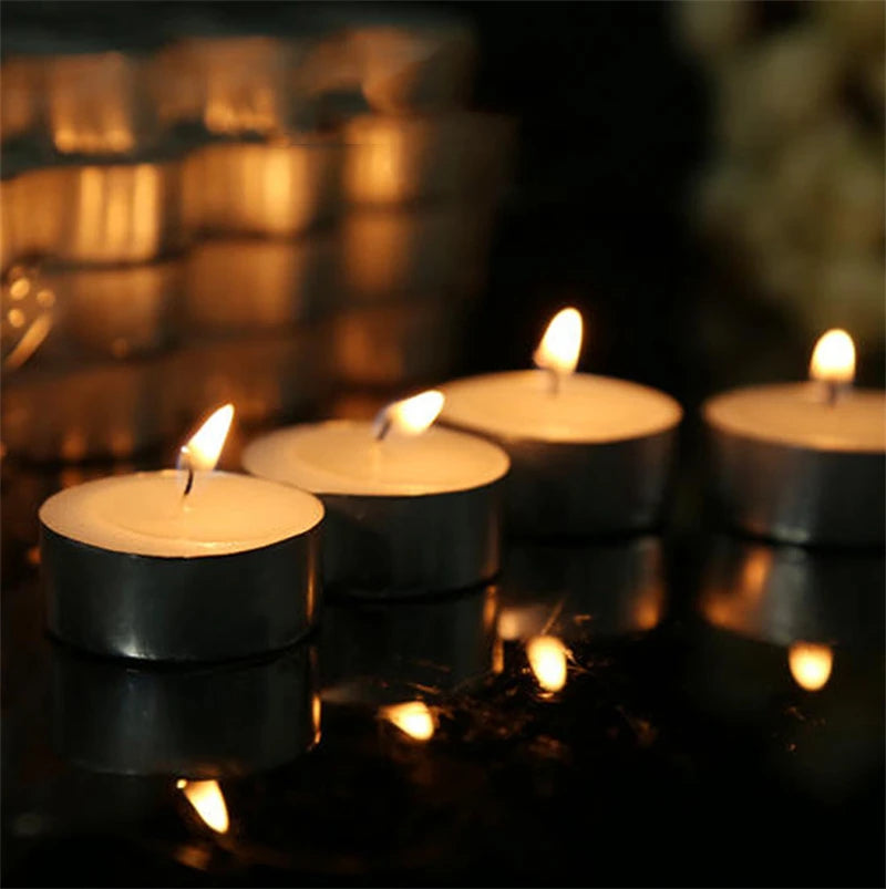 100 Premium Tealight Candles - 4 Hours Burn Time Candles Luxurious Weddings