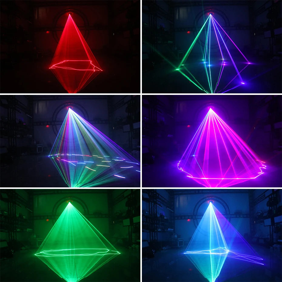 a series of images showing different colored lights