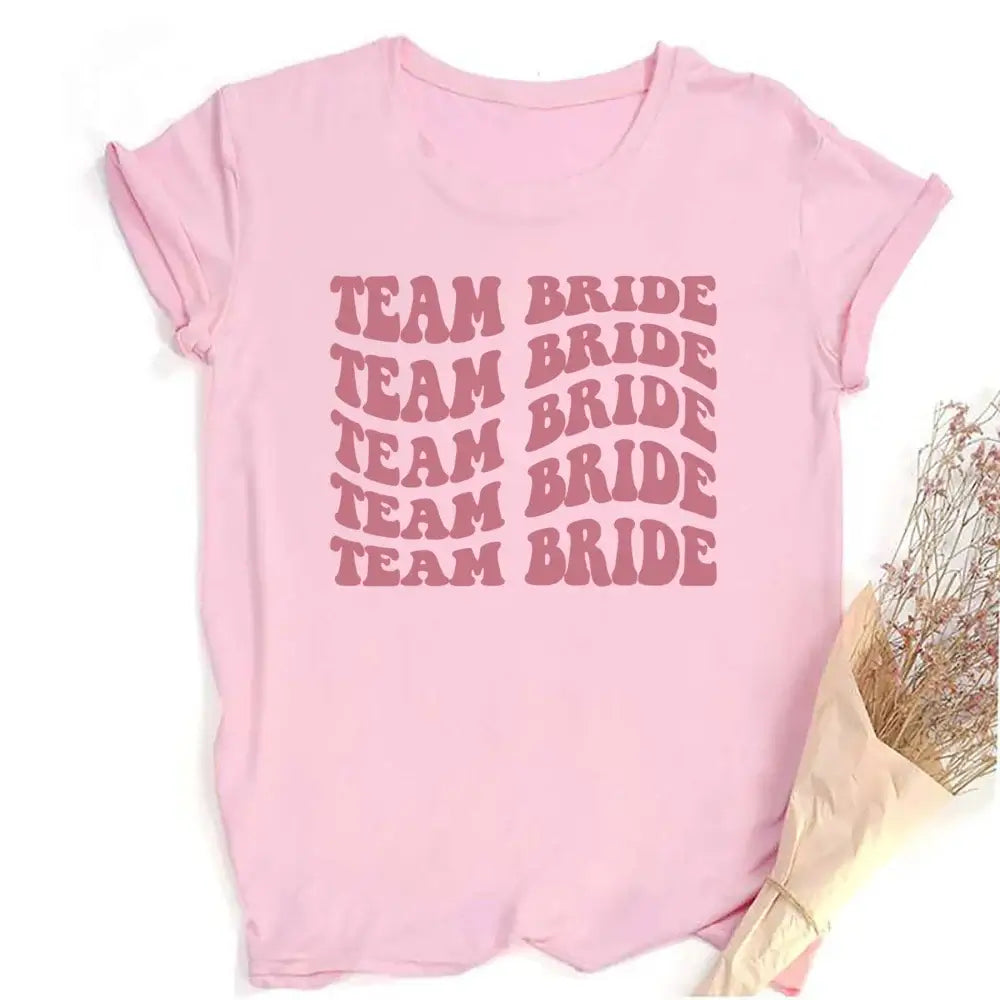 Team Bride Floral Short Sleeve T-Shirt T-Shirts Luxurious Weddings