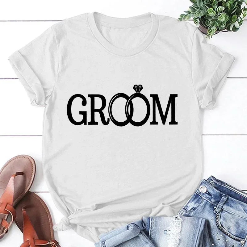 Couple's Wedding T-Shirt – Bride & Groom Design Couples Tshirts Luxurious Weddings