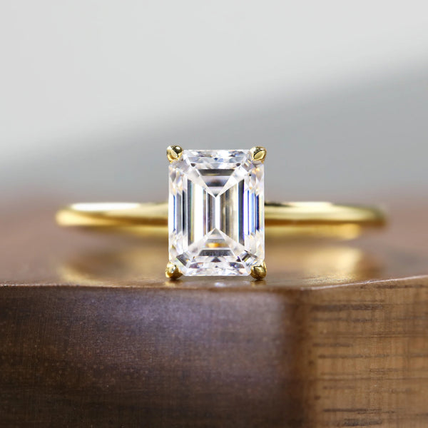 1-3ct Emerald Cut Moissanite Solitaire Ring Jewelry Luxurious Weddings