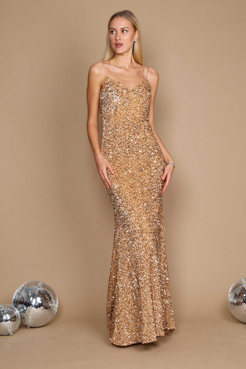 Sequin Corset Prom Dress – Full-Length Spaghetti Strap Gown with V-Neckline Maxi Dress Luxurious Weddings