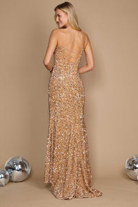 Sequin Corset Prom Dress – Full-Length Spaghetti Strap Gown with V-Neckline Maxi Dress Luxurious Weddings