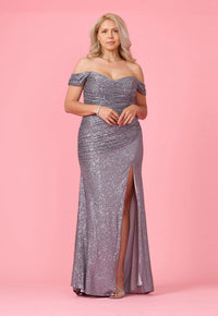 Sequin Mermaid Formal Dress – Long Off-Shoulder Party Gown with Train dress Luxurious Weddings