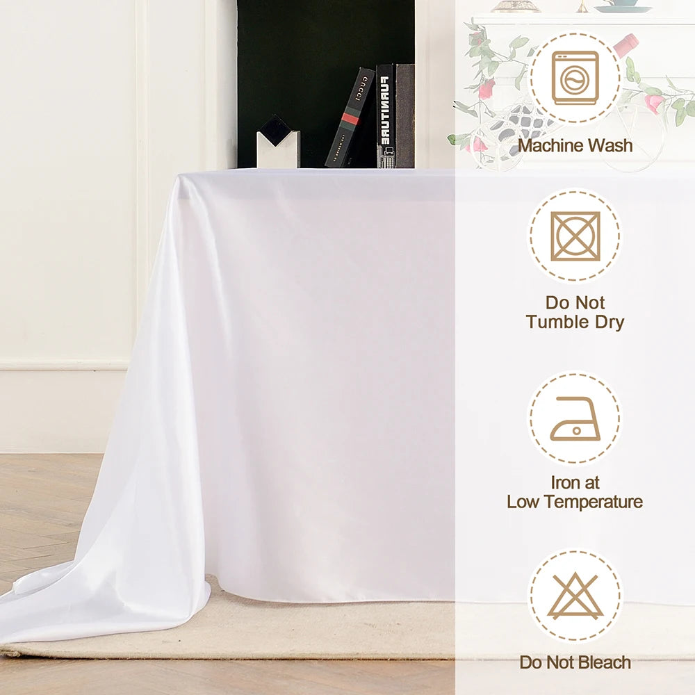 Elegant Satin Rectangle Tablecloth - Wedding & Event Decor Tablecloths Luxurious Weddings