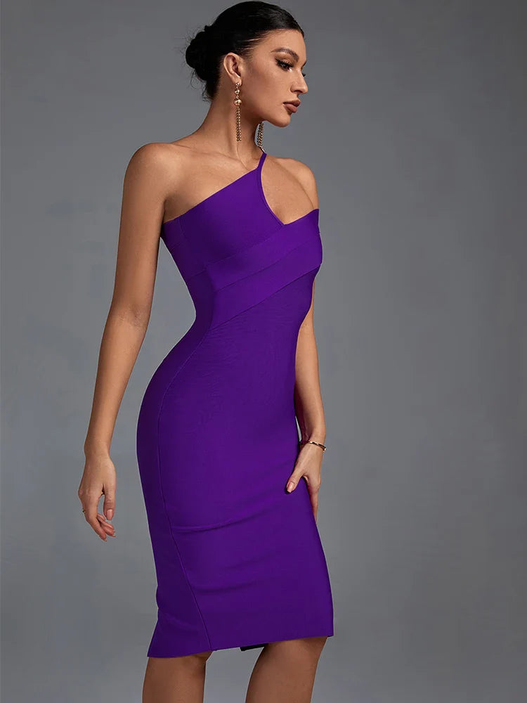 Purple Bandage Dress Bodycon Dress Luxurious Weddings