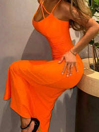 Greta Amelia Orange Maxi Summer Dress Dress Luxurious Weddings