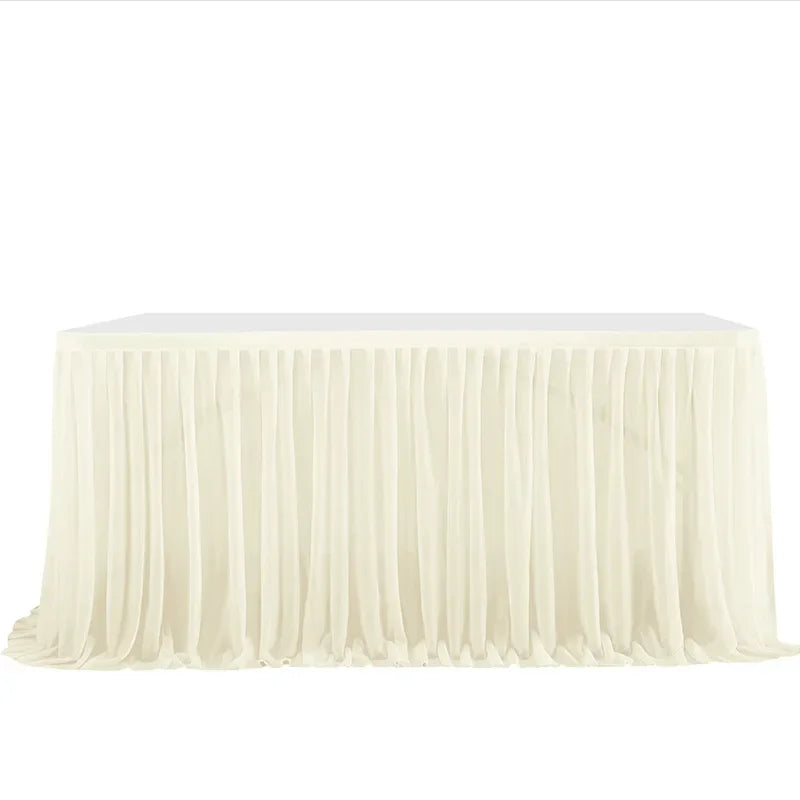 Elegant 6/9FT Party Table Skirt table skirt Luxurious Weddings