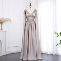 Luxury Crystal Rose Gold Evening Dress with Cape