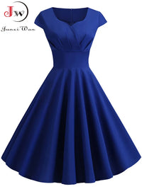 Summer Dress Women Hepburn Vintage Rockabilly Pin Up Dress Robe Femme Casual Retro Elegant Party Midi Sundress Jurken wedding guests