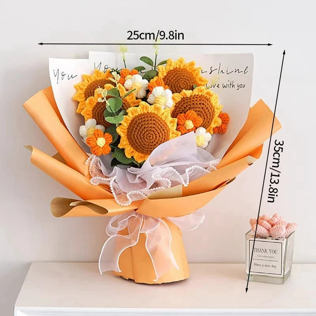 a bouquet of sunflowers on a table