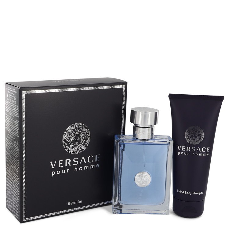 Versace Pour Homme Gift Set - 3.4 oz Eau De Toilette Spray + 3.4 oz Shower Gel by Versace -- perfume fragrance