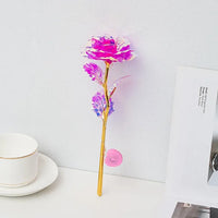 Mothers Day Gift Eternal Rose LED Light Foil Flower In Glass Cover Mothers Day Luxurious Weddings