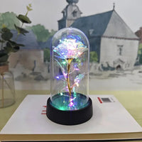 Mothers Day Gift Eternal Rose LED Light Foil Flower In Glass Cover Mothers Day Luxurious Weddings