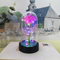 Mothers Day Gift Eternal Rose LED Light Foil Flower In Glass Cover Mothers Day Luxurious Weddings