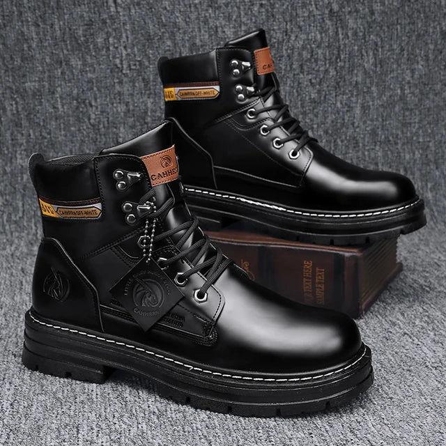 Mens Boots Winter Shoes Leather