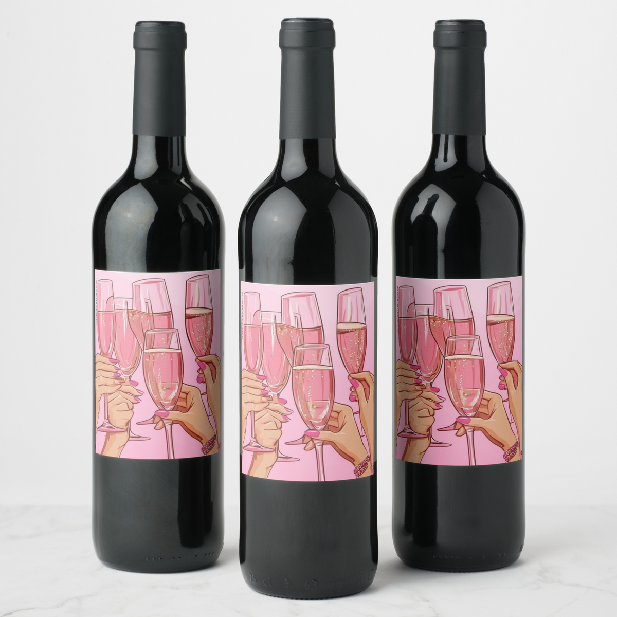 Bachelorette wine labels featuring chic designs, perfect for celebratory gatherings and parties.