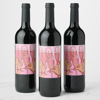 Bachelorette wine labels featuring chic designs, perfect for celebratory gatherings and parties.