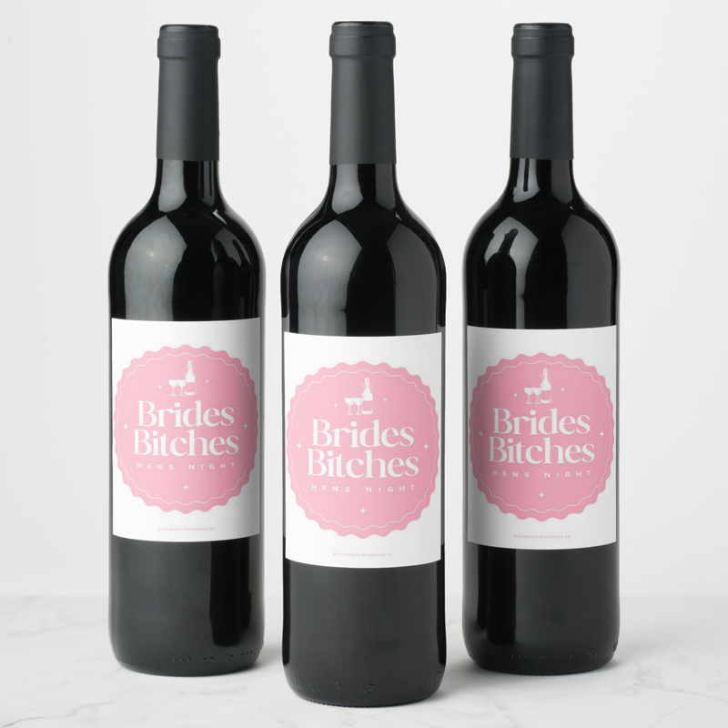 Bachelorette Wine Labels | Brides Bitchs Wine Labels Luxurious Weddings