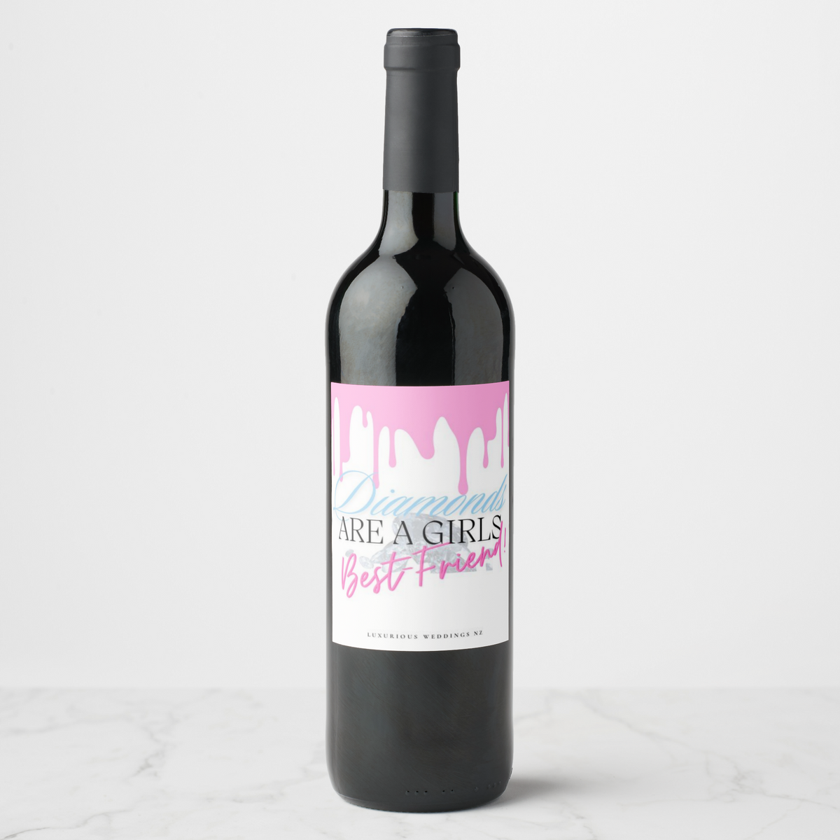 Bachelorette Wine Labels | Diamonds Wine Labels Luxurious Weddings