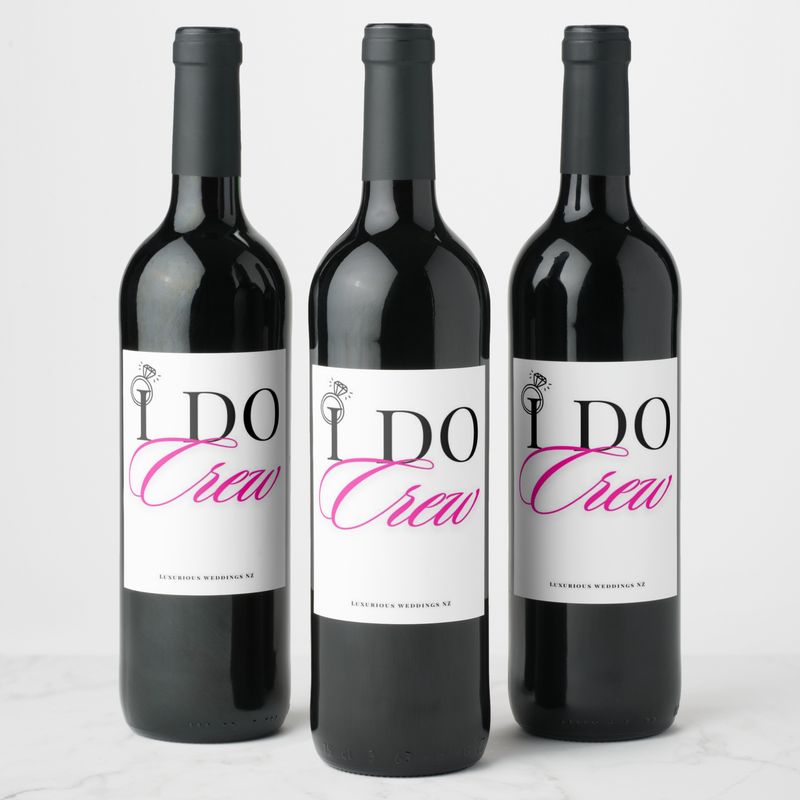 Bachelorette Wine Labels | I Do Crew Wine Labels Luxurious Weddings