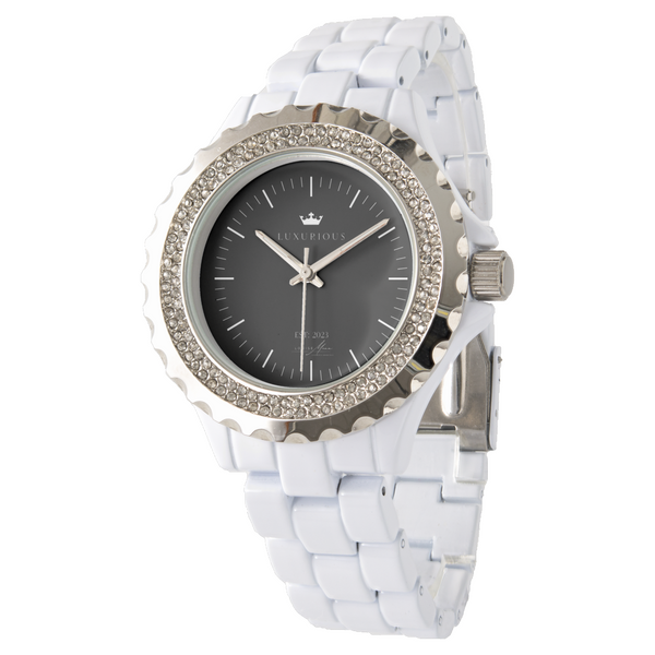 White Rhinestone Watch by Luxurious Watches Luxurious Weddings