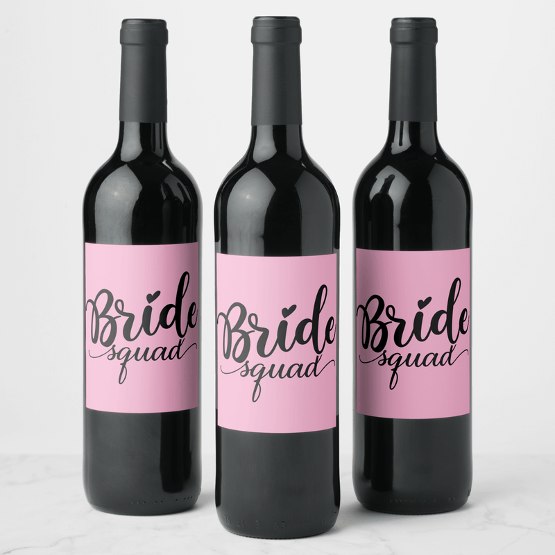 Bride Squad Wine Labels Wine Labels Luxurious Weddings