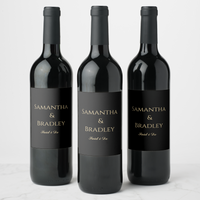 Black Wine Bottle Labels Wine Labels Luxurious Weddings