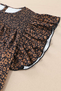 Plus Size Printed Smocked Butterfly Sleeve Blouse Luxurious Weddings