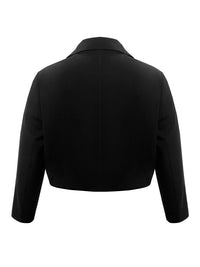 Plus Size Buttoned Lapel Collar Long Sleeve Blazer Blazer Luxurious Weddings