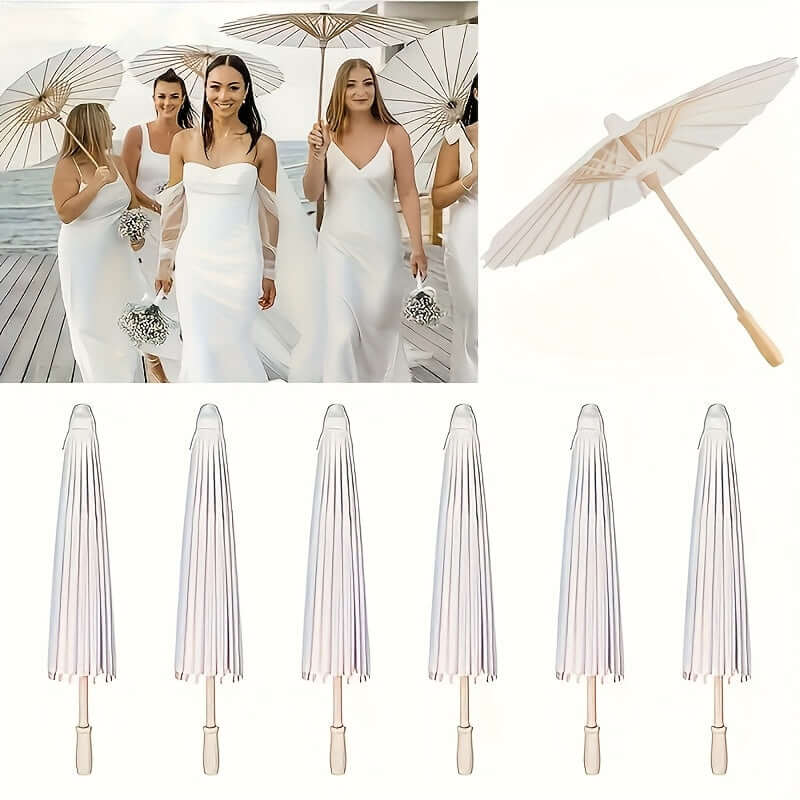 10pcs Large White Paper Umbrellas - Whimsical Design Umbrellas Luxurious Weddings