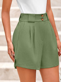 Two Button Wide Waistband Shorts Shorts Luxurious Weddings