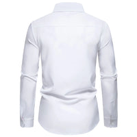 Men's Casual Button-Down Shirt with Cuff Detail mens shirt Luxurious Weddings