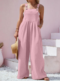 Plus Size Square Neck Wide Leg Overalls Plus size Luxurious Weddings