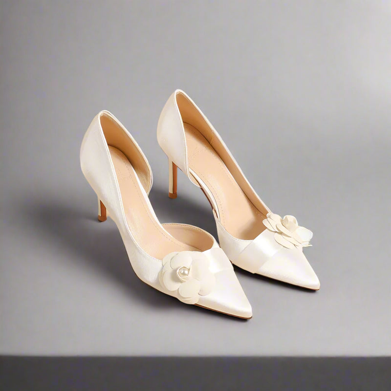 Point Toe Stiletto Pumps Bridal Shoes Luxurious Weddings