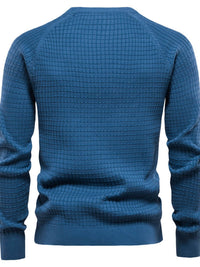 Texture Round Neck Long Sleeve Sweater Men's Sweatshirts Luxurious Weddings