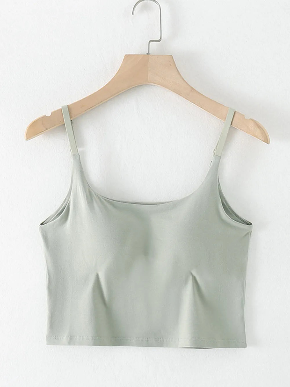 Scoop Neck Cropped Cami with Chest Pads Singlet Luxurious Weddings