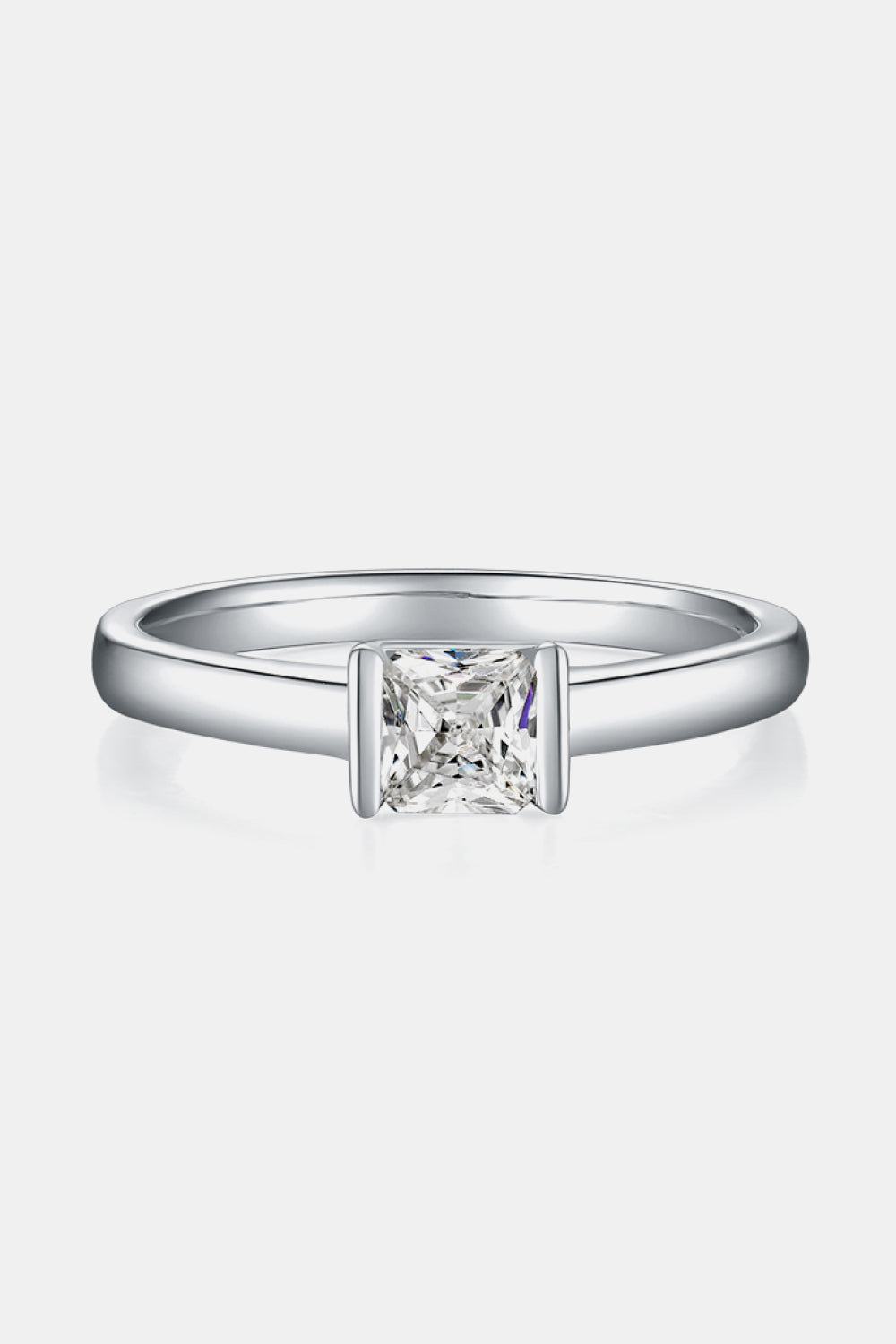 Moissanite 925 Sterling Silver Solitaire Ring Luxurious Weddings