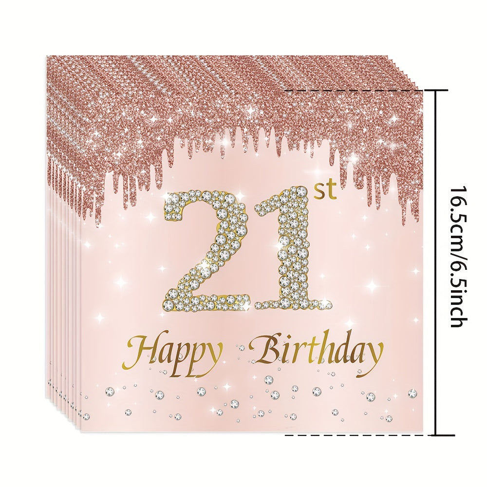 a 21st birthday card with a pink background