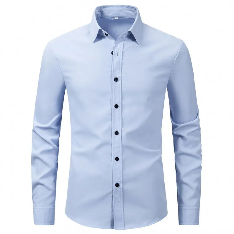Men's Plus Size Long Sleeve Shirt - White Shirt Luxurious Weddings