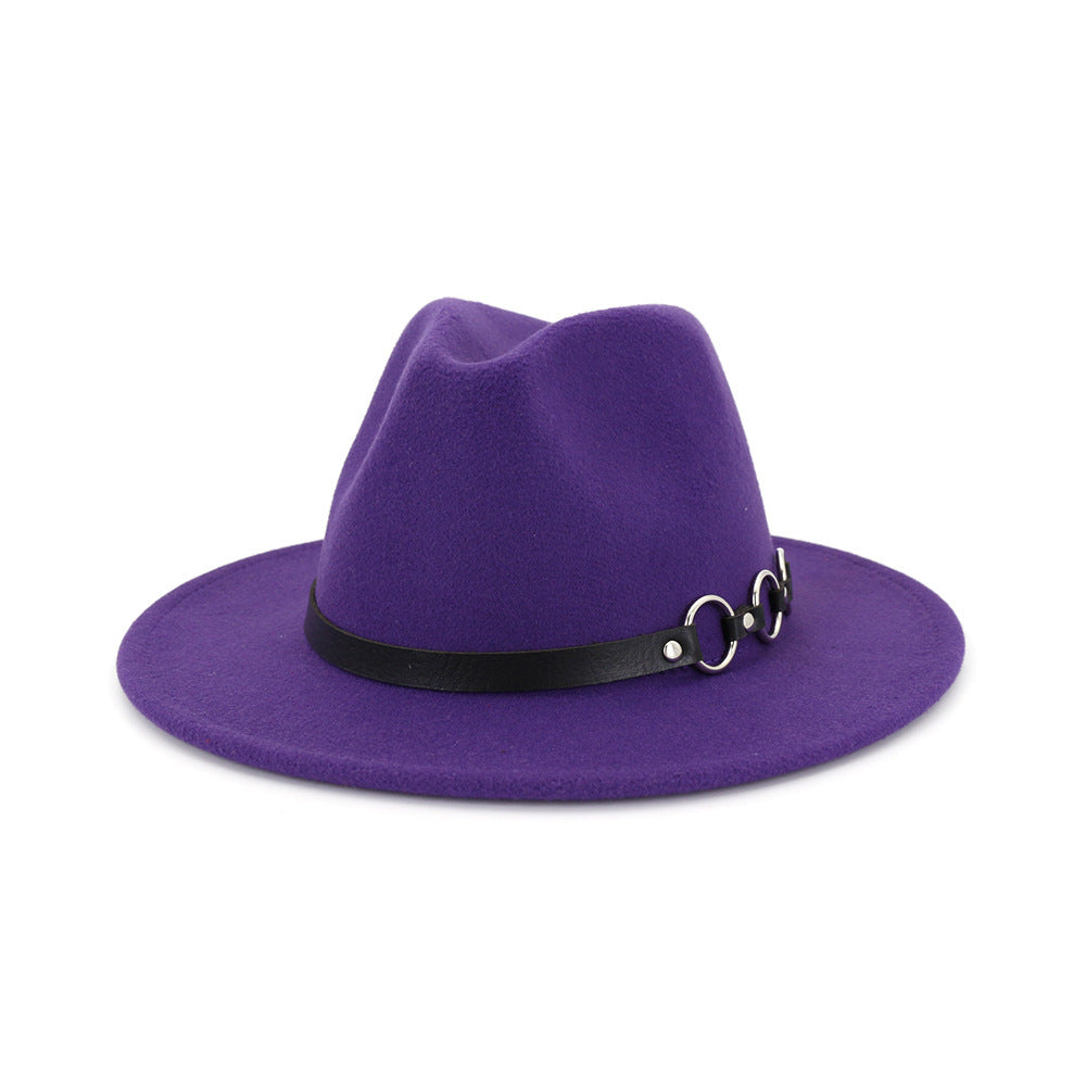 60cm Woolen Fedora Hat | Purple