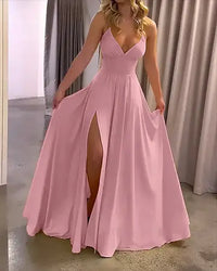 Strappy Dress with Color Slit Luxurious Weddings