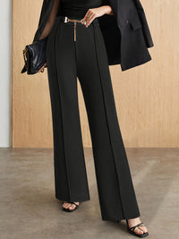 Chain Detail High Waist Pants Pants Luxurious Weddings