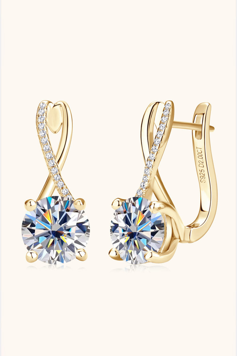 4 Carat Moissanite 925 Sterling Silver Earrings Luxurious Weddings