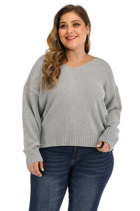 Plus Size V Neck Pullover Sweater Plus size jersey Luxurious Weddings