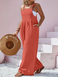 Plus Size Square Neck Wide Leg Overalls Plus size Luxurious Weddings