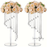 Acrylic Vase Stands - Elegant Wedding Centerpieces - 2 Pcs Luxurious Weddings