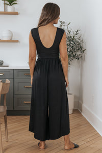 Black Open Back Wide Leg Jumpsuit Bottoms/Jumpsuits & Rompers Luxurious Weddings