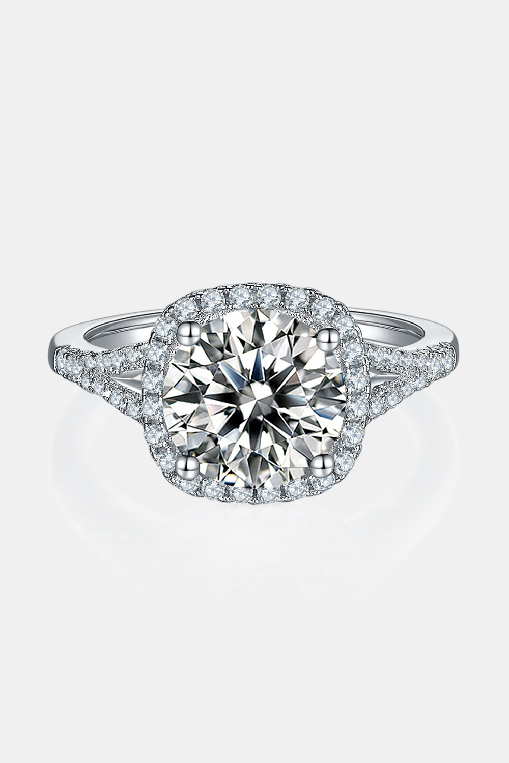 3 Carat Moissanite Halo Ring Luxurious Weddings